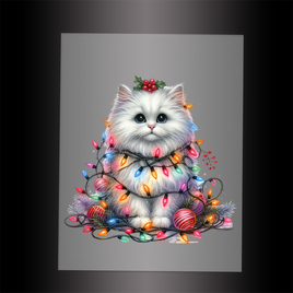 (DTF-XA269) CHRISTMAS KITTEN LIGHTS - Garment Transfer