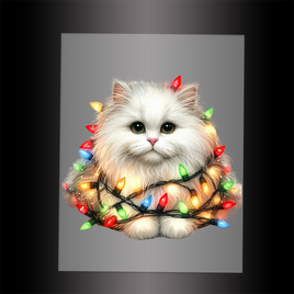 (DTF-XA270) CHRISTMAS KITTEN LIGHTS - Garment Transfer