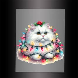 (DTF-XA274) CHRISTMAS KITTEN LIGHTS - Garment Transfer