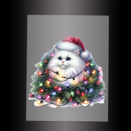 (DTF-XA278) CHRISTMAS KITTEN LIGHTS - Garment Transfer