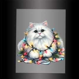 (DTF-XA281) CHRISTMAS KITTEN LIGHTS - Garment Transfer