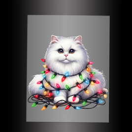 (DTF-XA282) CHRISTMAS KITTEN LIGHTS - Garment Transfer