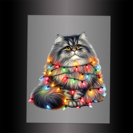 (DTF-XA284) CHRISTMAS KITTEN LIGHTS - Garment Transfer