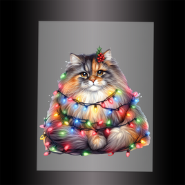 (DTF-XA285) CHRISTMAS KITTEN LIGHTS - Garment Transfer