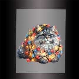 (DTF-XA286) CHRISTMAS KITTEN LIGHTS - Garment Transfer