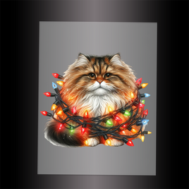 (DTF-XA287) CHRISTMAS KITTEN LIGHTS - Garment Transfer