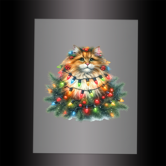 (DTF-XA289) CHRISTMAS KITTEN LIGHTS - Garment Transfer