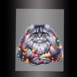 (DTF-XA293) CHRISTMAS KITTEN LIGHTS - Garment Transfer