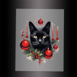 (DTF-XA301) CHRISTMAS KITTEN LIGHTS - Garment Transfer