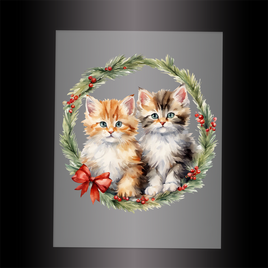 (DTF-XA356) CHRISTMAS KITTEN - Garment Transfer