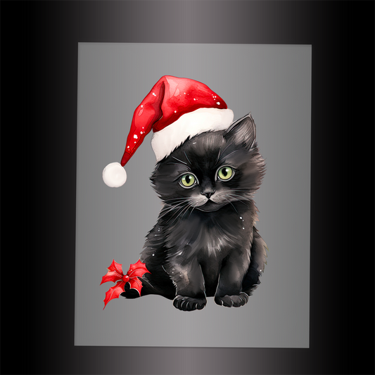 (DTF-XA360) CHRISTMAS KITTEN - Garment Transfer