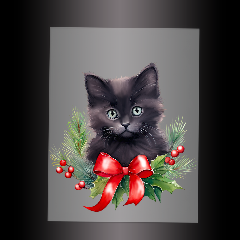 (DTF-XA370) CHRISTMAS KITTEN - Garment Transfer
