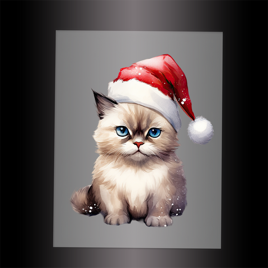 (DTF-XA372) CHRISTMAS KITTEN - Garment Transfer