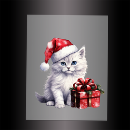 (DTF-XA378) CHRISTMAS KITTEN - Garment Transfer