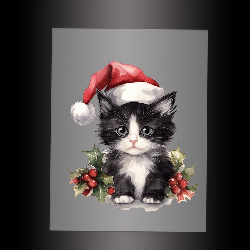 (DTF-XA441) CHRISTMAS KITTEN - Garment Transfer