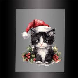 (DTF-XA441) CHRISTMAS KITTEN - Garment Transfer