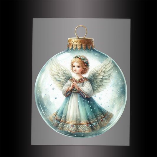 (DTF-XANG014) CHRISTMAS ANGEL - Garment Transfer