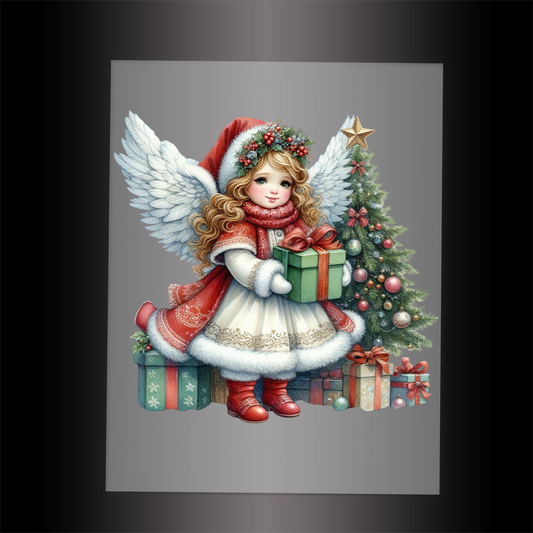 (DTF-XANG018) CHRISTMAS ANGEL - Garment Transfer