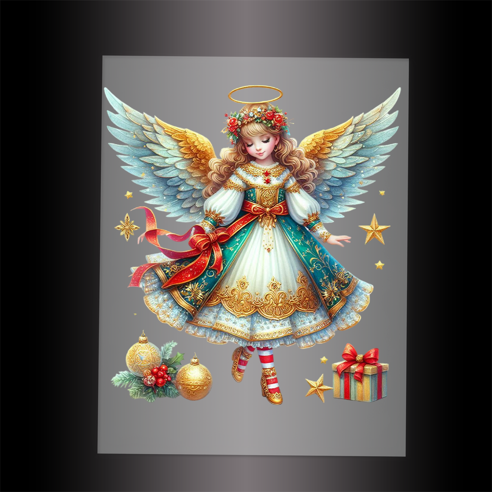 (DTF-XANG020) CHRISTMAS ANGEL - Garment Transfer