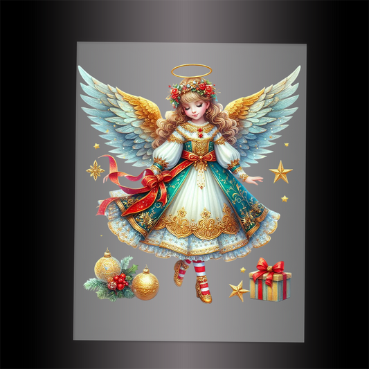 (DTF-XANG020) CHRISTMAS ANGEL - Garment Transfer