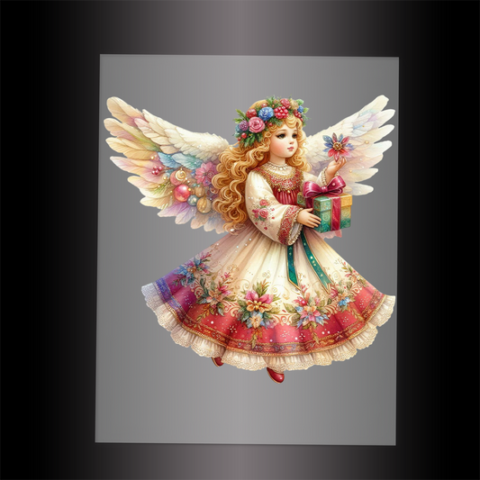 (DTF-XANG027) CHRISTMAS ANGEL - Garment Transfer