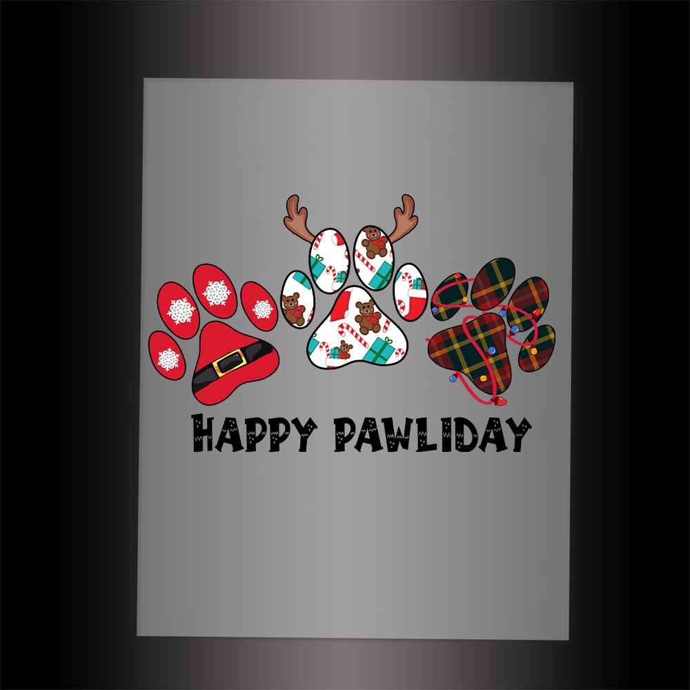 (DTF-XP002) HAPPY PAWLIDAY - Garment Transfer