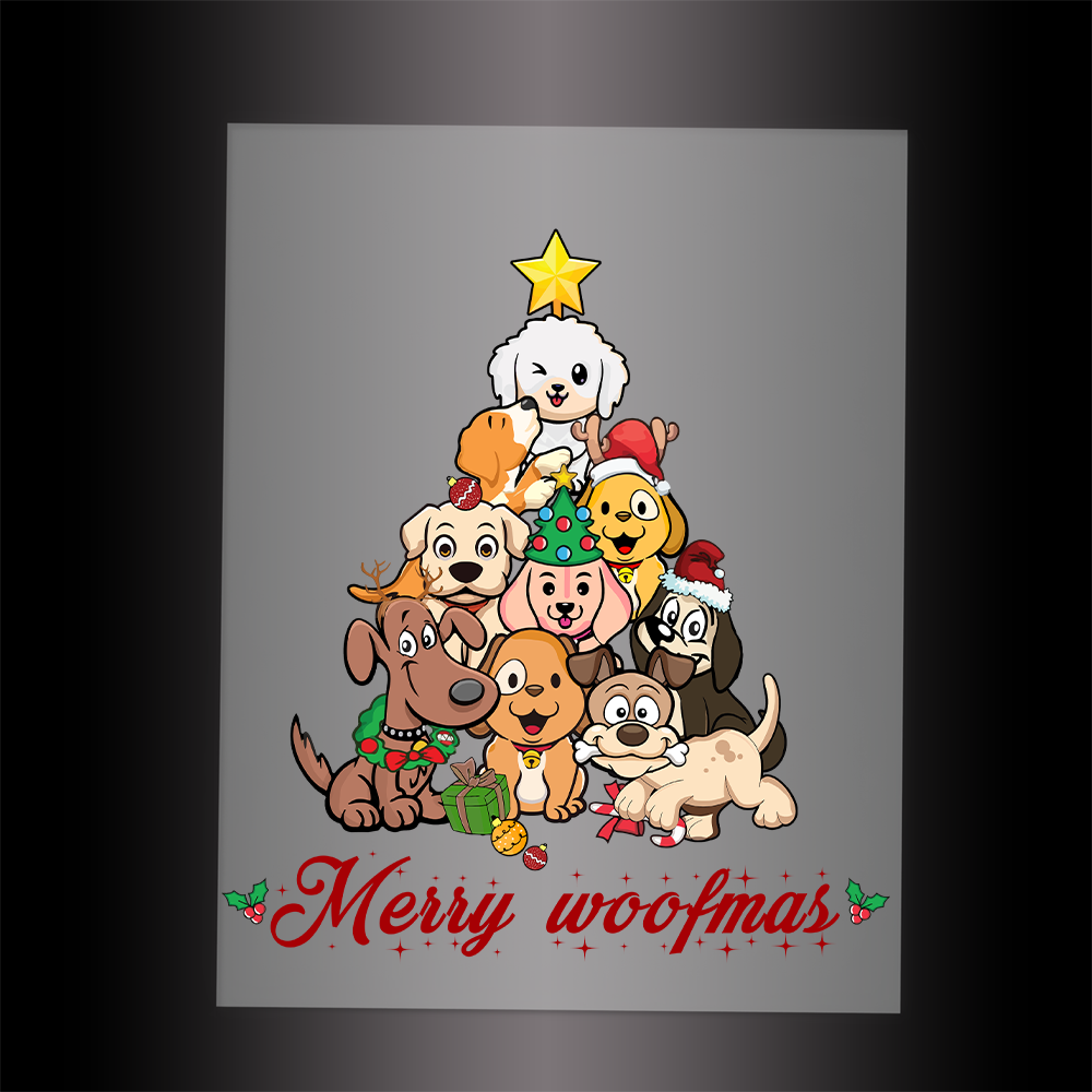 (DTF-XP044) MERRY WOOFMAS - Garment Transfer