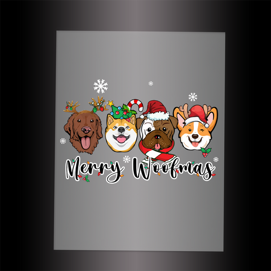 (DTF-XP045) MERRY WOOFMAS - Garment Transfer