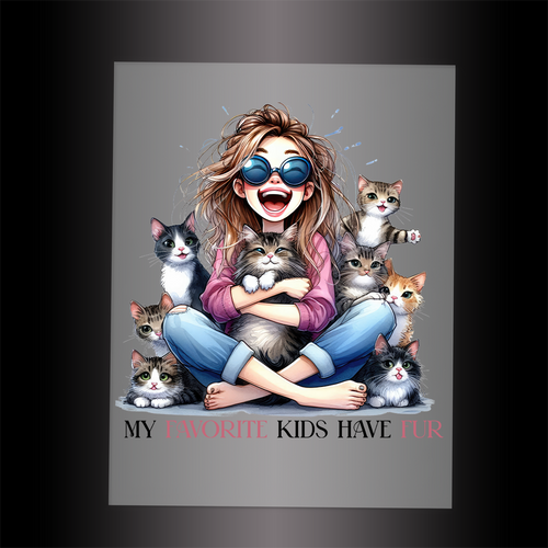 (DTF-059) MY FAVORITE KIDS HAVE FUR - Garment Transfer