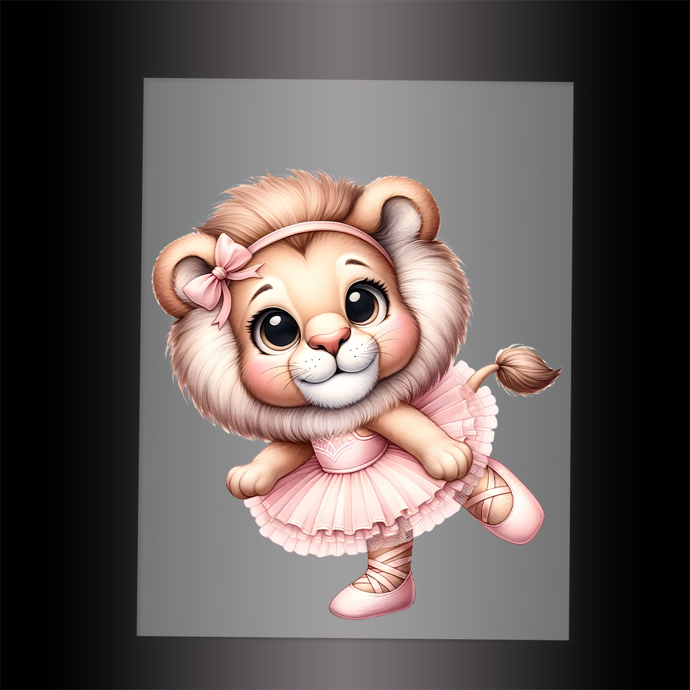 (DTF-10126) BALLERINA LION - Garment Transfer