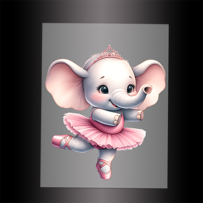 (DTF-10132) BALLERINA ELEPHANT - Garment Transfer