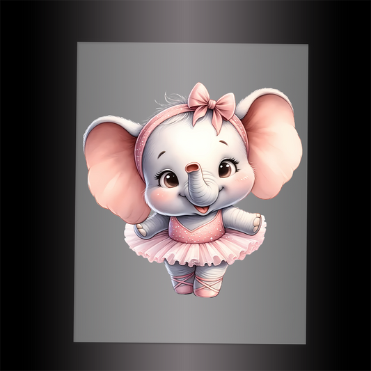 (DTF-10133) BALLERINA ELEPHANT - Garment Transfer