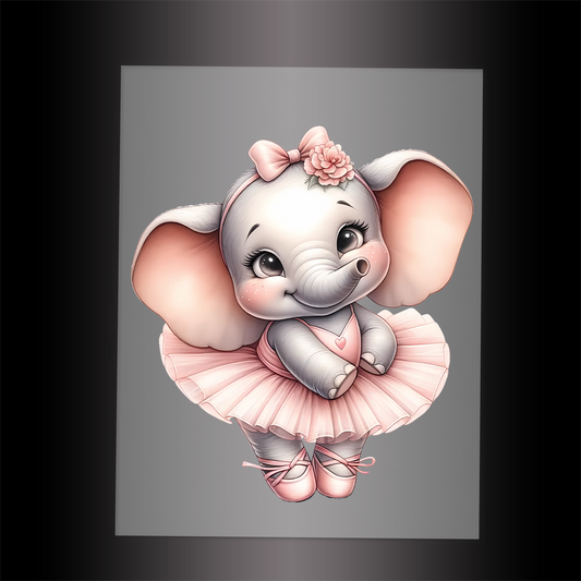 (DTF-10134) BALLERINA ELEPHANT - Garment Transfer