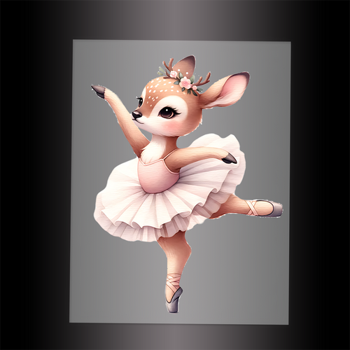 (DTF-10140) BALLERINA DEER - Garment Transfer