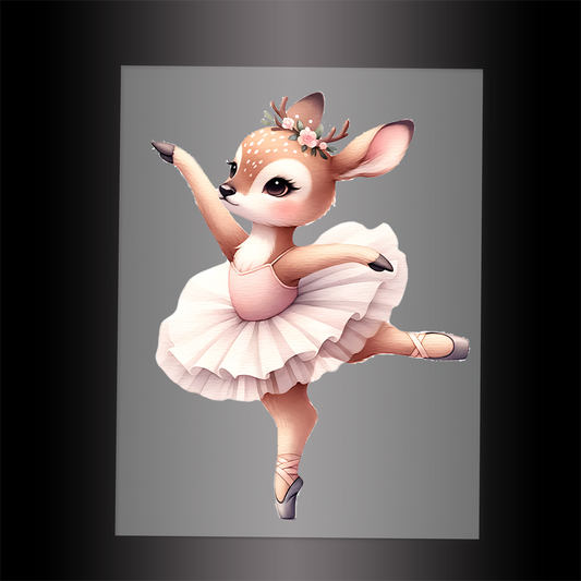 (DTF-10140) BALLERINA DEER - Garment Transfer