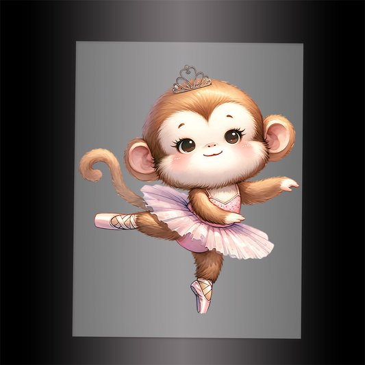 (DTF-10144) BALLERINA MONKEY - Garment Transfer