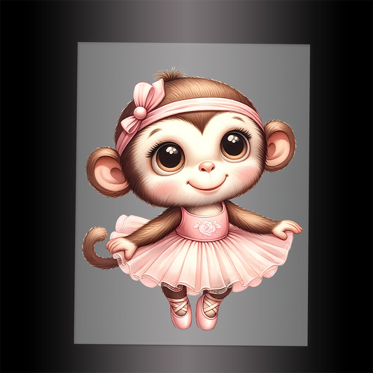 (DTF-10146) BALLERINA MONKEY - Garment Transfer