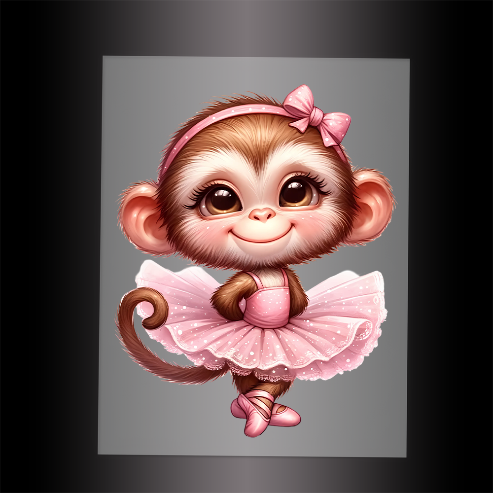 (DTF-10148) BALLERINA MONKEY - Garment Transfer