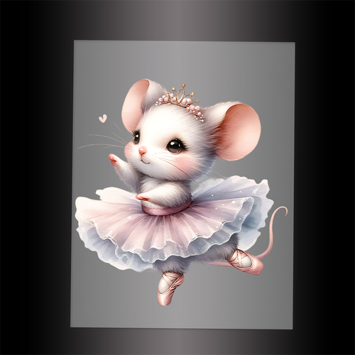 (DTF-10150) BALLERINA MOUSE - Garment Transfer