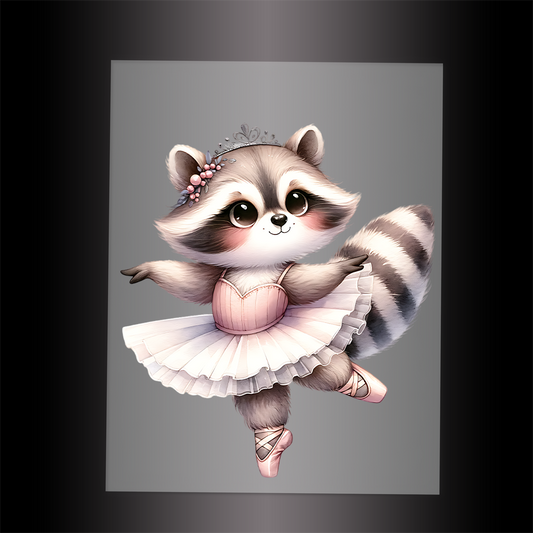 (DTF-10153) BALLERINA RACCOON - Garment Transfer