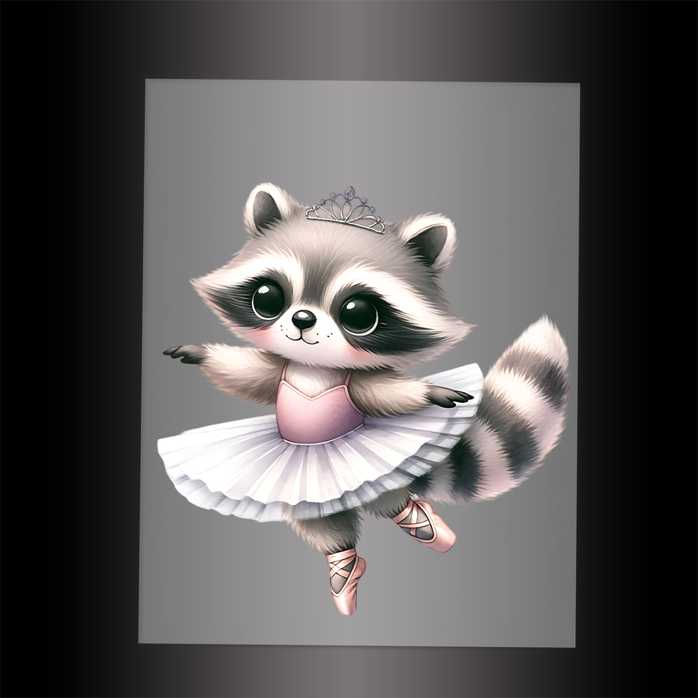 (DTF-10154) BALLERINA RACCOON - Garment Transfer