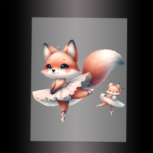 (DTF-10157) BALLERINA FOX - Garment Transfer