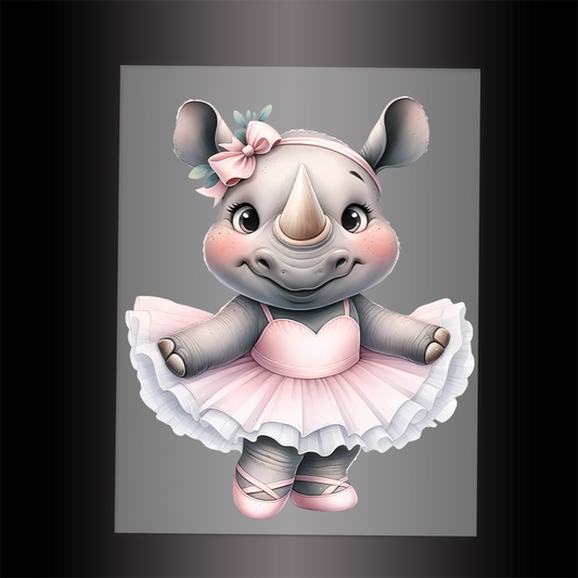 (DTF-10161) BALLERINA RHINO - Garment Transfer