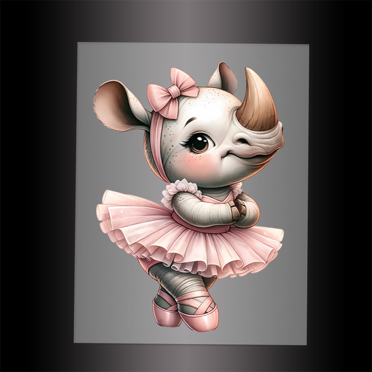 (DTF-10162) BALLERINA RHINO - Garment Transfer