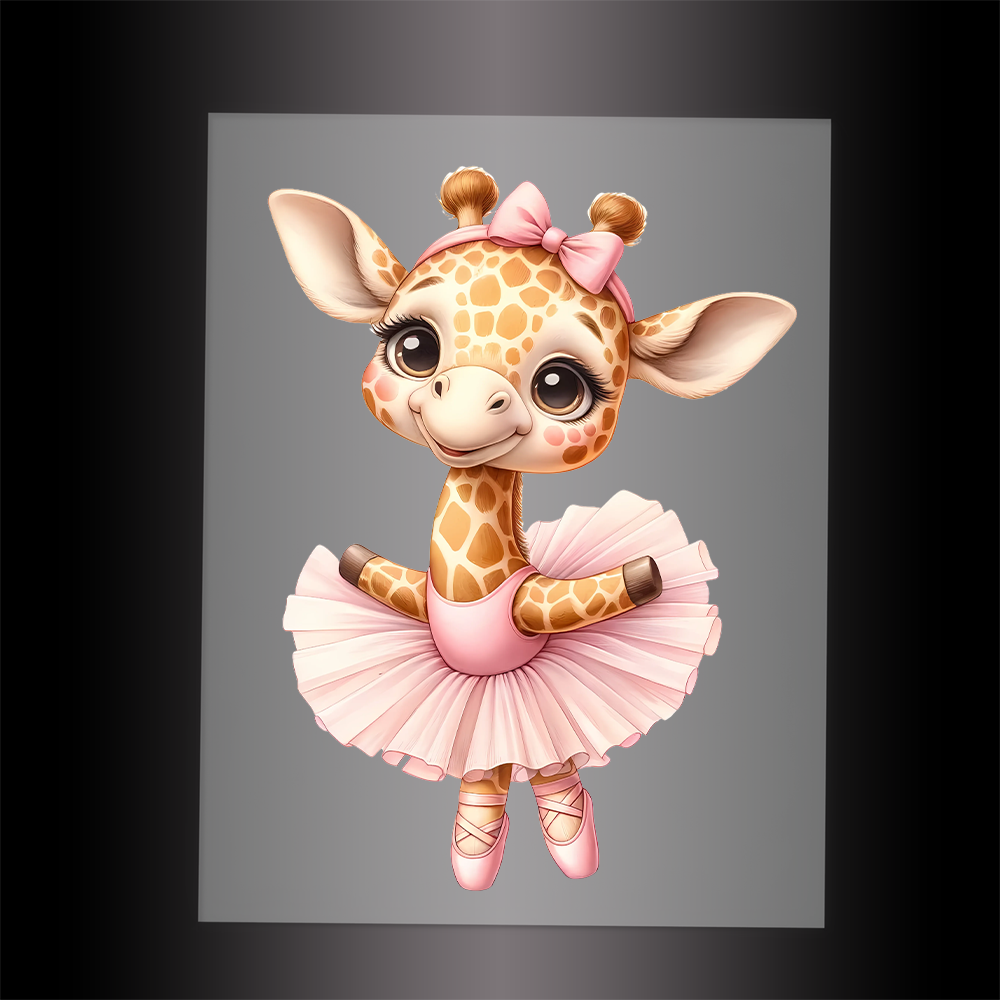 (DTF-10163) BALLERINA GIRAFFE - Garment Transfer