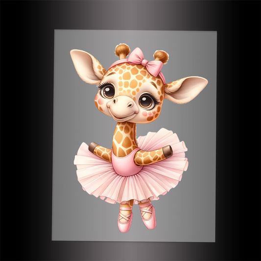 (DTF-10163) BALLERINA GIRAFFE - Garment Transfer