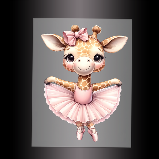 (DTF-10164) BALLERINA GIRAFFE - Garment Transfer