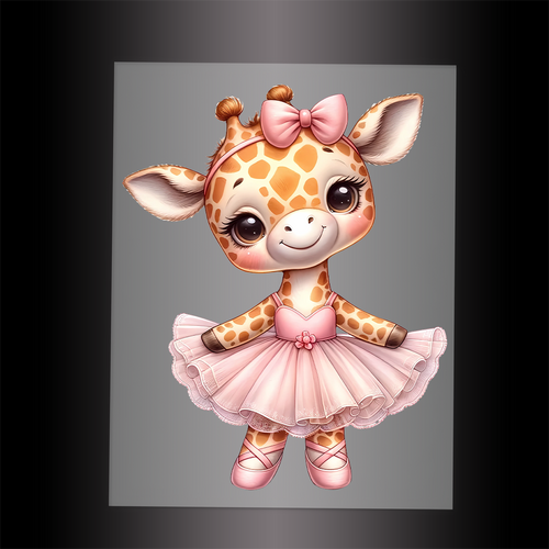 (DTF-10165) BALLERINA GIRAFFE - Garment Transfer