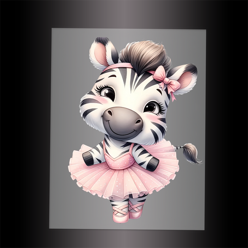 (DTF-10166) BALLERINA ZEBRA - Garment Transfer