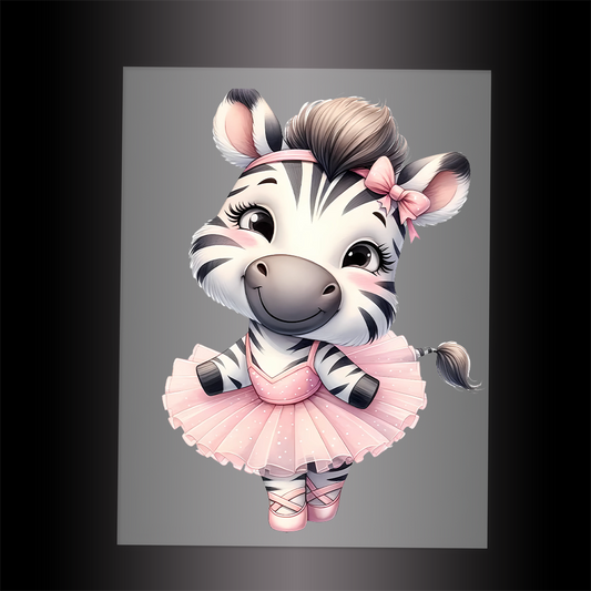 (DTF-10166) BALLERINA ZEBRA - Garment Transfer